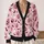 Pink Halloween Ghost Pumpkin Bats Eyeball Holiday Style for Autumn Gatherings Women All-over Print Knitted Cardigan - 2