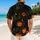 Black Cat Pumpkin Aloha Scene for Halloween Parties and Festive Island Getaways for Men Hawaiian Shirt - 2