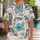 Blue Wolf and Hibiscus Beach Style for Island Vacations and Outdoor Getaways Hawaiian Shirt - 1