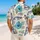 Blue Wolf and Hibiscus Beach Style for Island Vacations and Outdoor Getaways Hawaiian Shirt - 2