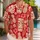 Red Tiki Masks With Tropical Flowers For Island Parties And Summer Getaways For All Hawaiian Shirt - 1