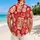 Red Tiki Masks With Tropical Flowers For Island Parties And Summer Getaways For All Hawaiian Shirt - 2