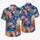 Cobalt Chrysanthemum Garden with Fans for Resort Weekends and Island Getaway Escapes Hawaiian Shirt - 5