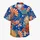 Cobalt Chrysanthemum Garden with Fans for Resort Weekends and Island Getaway Escapes Hawaiian Shirt - 7