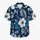 Navy Tropical Foliage Couple Set for Beach Vacations and Honeymoon Island Getaways Hawaiian Shirt - 7