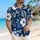 Navy Tropical Foliage Couple Set for Beach Vacations and Honeymoon Island Getaways Hawaiian Shirt - 6