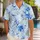 Blue Watercolor Floral Couple Style For Island Vacations And Summer Resort Days Away Hawaiian Shirt - 1