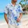 Blue Watercolor Floral Couple Style For Island Vacations And Summer Resort Days Away Hawaiian Shirt - 6