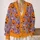 Retro Pumpkin Bats And Stars For Halloween Gatherings And Autumn Layering Women All-over Print Knitted Cardigan - 2