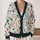 Teal Orange Floral Botanical Layering Style for Casual Autumn Days and Gifts for Her All-over Print Knitted Cardigan - 2