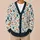 Teal Orange Floral Botanical Layering Style for Casual Autumn Days and Gifts for Her All-over Print Knitted Cardigan - 6