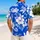 Blue Tropical Floral Family Matching Cruise Vacation Outfits For Parents And Kids Hawaiian Shirt - 2