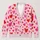 Red And Pink Hearts For Romantic Getaways And Everyday Layering, Plus Size Women All-over Print Knitted Cardigan - 1