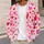 Red And Pink Hearts For Romantic Getaways And Everyday Layering, Plus Size Women All-over Print Knitted Cardigan - 5