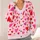 Red And Pink Hearts For Romantic Getaways And Everyday Layering, Plus Size Women All-over Print Knitted Cardigan - 4