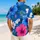 Blue Hibiscus Family Vacation Style for Tropical Beach Getaways and Island Photos Hawaiian Shirt - 2