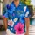Blue Hibiscus Family Vacation Style for Tropical Beach Getaways and Island Photos Hawaiian Shirt - 1