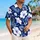 Navy Hibiscus Tropical Blooms for Beach Vacations and Resort Getaways for Couples Hawaiian Shirt - 6