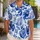 Blue Botanical Floral Matching Couple Resort Wear For Summer Vacation Getaways Together Hawaiian Shirt - 1