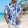 Blue Botanical Floral Matching Couple Resort Wear For Summer Vacation Getaways Together Hawaiian Shirt - 6