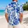 Blue Botanical Floral Matching Couple Resort Wear For Summer Vacation Getaways Together Hawaiian Shirt - 2