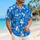 Cobalt Blue Micro-Flower Golf Couple Motif for Matching Resort Vacation Outfits Together Hawaiian Shirt - 6