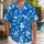 Cobalt Blue Micro-Flower Golf Couple Motif for Matching Resort Vacation Outfits Together Hawaiian Shirt - 1