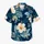 Navy Blue Hibiscus Floral Couple Look for Tropical Vacations and Beach Getaways Together Hawaiian Shirt - 7