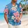 Blue Hibiscus And Plumeria Blooms For Tropical Vacations And Couples' Island Getaways Hawaiian Shirt - 6