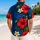Blue Hibiscus and Plumeria Beach Blooms for Tropical Vacations and Resort Days for Men Hawaiian Shirt - 2