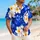 Blue Plumeria Flowers for Island Vacations and Summer Getaways, Tropical Style for Men Hawaiian Shirt - 6