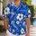 Blue Jellyfish Hibiscus Ocean Vacation Gift for Beach Lovers, Sea Life Fans, Adults Hawaiian Shirt - 1