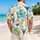 Blue Martini Cocktails and Tropical Hibiscus for Beach Vacations and Resort Parties Hawaiian Shirt - 2