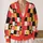 Daisy Checkered Autumn Style for Cozy Everyday Layering and Relaxed Seasonal Outings All-over Print Knitted Cardigan - 2