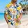Vintage Sicilian Lemons and Blue Botanicals for Sunny Riviera Holidays for Men in Summer Hawaiian Shirt - 6