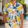 Vintage Sicilian Lemons and Blue Botanicals for Sunny Riviera Holidays for Men in Summer Hawaiian Shirt - 1