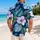Matching Navy Hibiscus Couple Outfit for Tropical Vacations, Beach Getaways & Cruises Hawaiian Shirt - 2