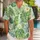 Green Tropical Leaf Family Vacation Outfit for Dad Mom and Kids Summer Island Getaway Hawaiian Shirt - 1