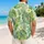 Green Tropical Leaf Family Vacation Outfit for Dad Mom and Kids Summer Island Getaway Hawaiian Shirt - 2