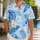 Blue Botanical Resort Leaves And Flowers For Matching Vacation Looks For Couples Hawaiian Shirt - 1