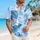 Blue Botanical Resort Leaves And Flowers For Matching Vacation Looks For Couples Hawaiian Shirt - 6