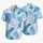 Blue Botanical Resort Leaves And Flowers For Matching Vacation Looks For Couples Hawaiian Shirt - 5