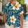 Blue Tropical White Flower Couple Vacation Outfit For Beach Honeymoons And Island Resorts Hawaiian Shirt - 1
