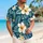 Blue Tropical White Flower Couple Vacation Outfit For Beach Honeymoons And Island Resorts Hawaiian Shirt - 6