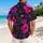 Purple Tropical Flower Couple Outfit for Cruises, Resorts, and Island Vacation Getaways Hawaiian Shirt - 2