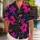 Purple Tropical Flower Couple Outfit for Cruises, Resorts, and Island Vacation Getaways Hawaiian Shirt - 1