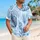 Blue Tropical Palm and Monstera Leaves for Resort Travel and Beach Vacation Style Hawaiian Shirt - 6