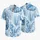 Blue Tropical Palm and Monstera Leaves for Resort Travel and Beach Vacation Style Hawaiian Shirt - 5