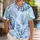 Blue Tropical Palm and Monstera Leaves for Resort Travel and Beach Vacation Style Hawaiian Shirt - 1