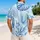 Blue Tropical Palm and Monstera Leaves for Resort Travel and Beach Vacation Style Hawaiian Shirt - 2